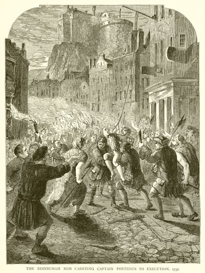 La folla di Edimburgo porta il capitano Porteous all