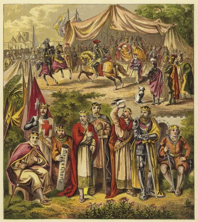 I primi otto re Plantageneti; Re Enrico II, Re Riccardo I, Re Giovanni, Re Enrico III, Re Edoardo I, Re Edoardo II, Re Edoardo III, Re Riccardo II da English School