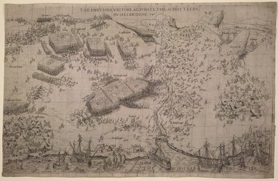 La vittoria inglese contro gli scozzesi a Muskelbroghe, 1547 da English School