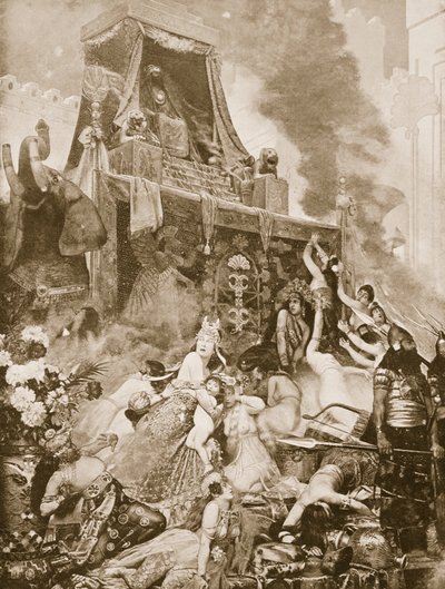 La caduta di Ninive, illustrazione da Hutchinsons History of the Nations, c.1910-15 da English School