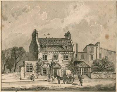 La Farthing Pie House, Londra, disegno originale datato 1820 da English School