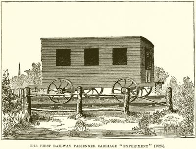 Il primo esperimento di carrozza ferroviaria passeggeri (1825) da English School