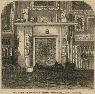 Il caminetto Flaxman nel salotto del poeta Rogers, casa di Rogers, St James