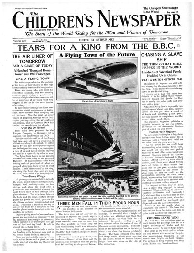 La città volante del futuro, prima pagina di 