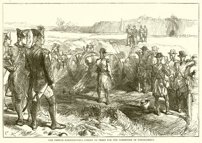 I commissari francesi che trattano per la resa di Pondicherry (1761) da English School