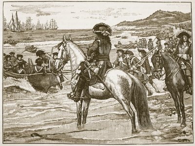 La ritirata dei francesi da Torbay, illustrazione da Cassells Illustrated History of England da English School