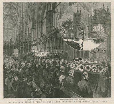 Il servizio funebre per il defunto Lord Shaftesbury a Westminster da English School