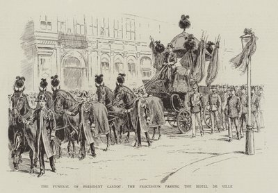 Il funerale del Presidente Carnot, il corteo che passa davanti all