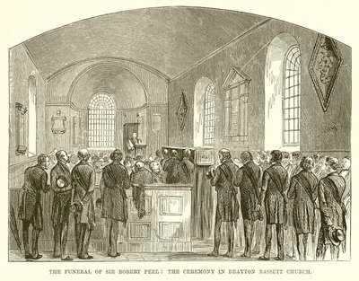 Il funerale di Sir Robert Peel: La cerimonia nella chiesa di Drayton Bassett da English School