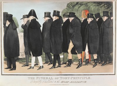 Il funerale del principio Tory, c. aprile 1827 da English School