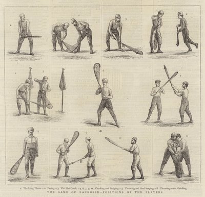 Il gioco del lacrosse, posizioni dei giocatori da English School