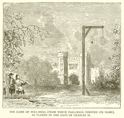 Il gioco del Pell-Mell (da cui deriva Pall-Mall), come giocato ai tempi di Carlo II da English School