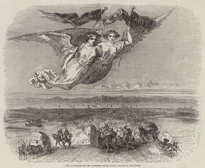 La riunione delle nazioni, disegno allegorico di Johannot da English School
