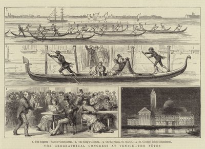 Il Congresso Geografico a Venezia, le feste (incisione) da English School