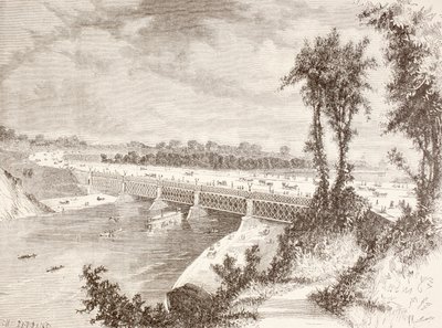 Il Ponte di Girard Point (litografia) da English School
