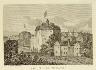 Il Globe Theatre sulla Bankside come appariva durante il regno di Giacomo I (1566-1625), dopo un