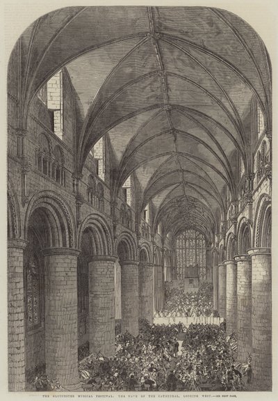 Il Festival Musicale di Gloucester, la Navata della Cattedrale, vista verso Ovest da English School