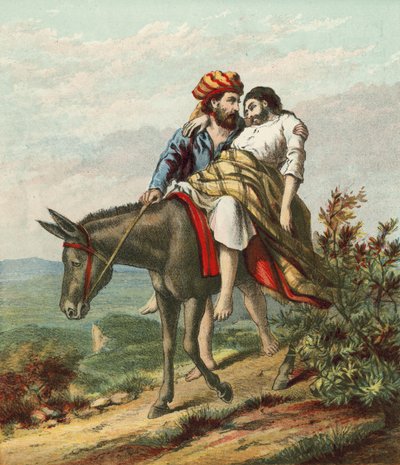 Il Buon Samaritano che si prende cura del viaggiatore ferito da English School