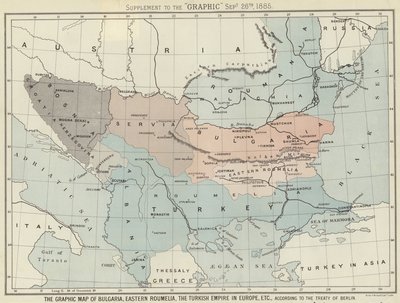 Mappa grafica della Bulgaria, della Rumelia orientale, dell