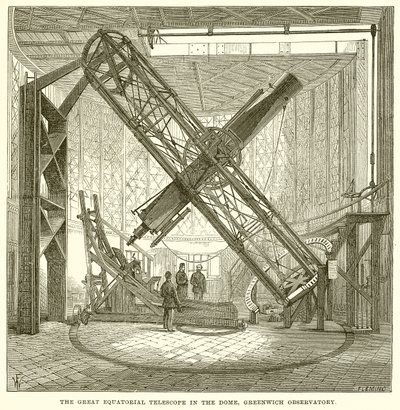 Il grande telescopio equatoriale nella cupola dell