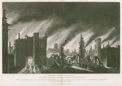 Il grande incendio di Londra, 1666 da English School
