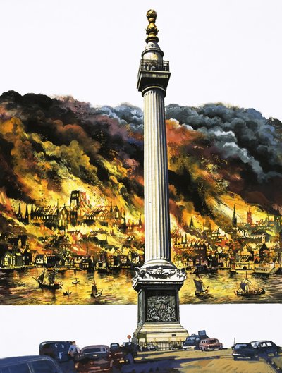 Il grande incendio di Londra e il Monumento da English School