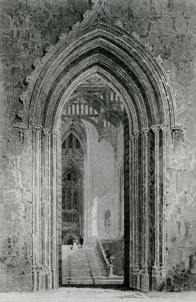 La Grande Sala Occidentale che conduce al Grand Saloon, o Ottagono, Fonthill Abbey, 1824 da English School