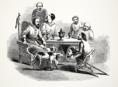 La Testa di Llewelyn portata a Edoardo al Castello di Conway da English School