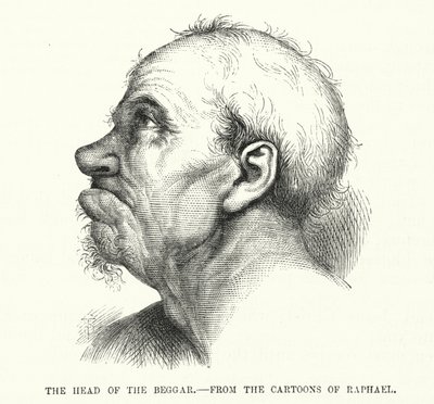 La Testa del Mendicante, dai cartoni di Raffaello (incisione) da English School
