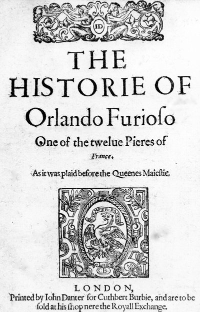 La storia di Orlando Furioso di Ludovico Ariosto, 1594 da English School