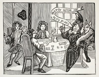 La Storia del Dott. John Faustus, illustrazione da Chap-books of the Eighteenth Century di John Ashton, pub. 1882 da English School