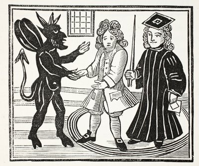 La Storia del Dott. John Faustus, illustrazione da Chap-books of the Eighteenth Century di John Ashton, pub. 1882 da English School