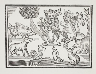 La Storia di Reynard la Volpe, illustrazione da Chap-books of the Eighteenth Century di John Ashton, pub. 1882 da English School