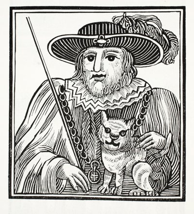 La storia di Sir Richard Whittington, tre volte sindaco di Londra, illustrazione da Chap-books del XVIII secolo di John Ashton, pub. 1882 da English School
