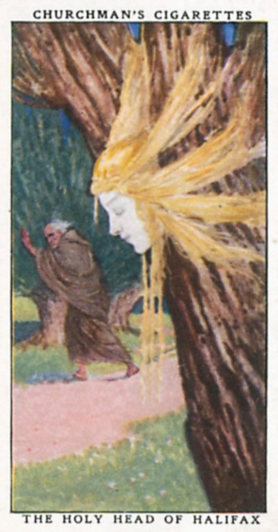 La Sacra Testa di Halifax (litografia a colori) da English School