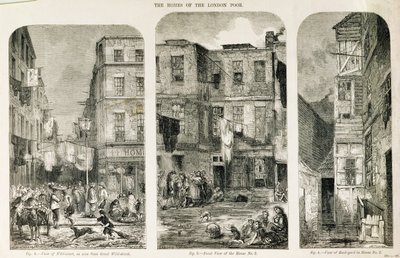 Le case dei poveri di Londra, da "The Builder Magazine". da English School