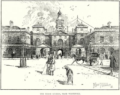 Le Horse Guards, da Whitehall (incisione) da English School