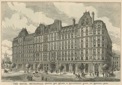 Hotel Metropole, nuovo edificio proposto in Northumberland Avenue e Whitehall Place da English School