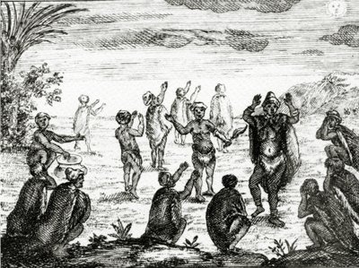 Gli Ottentotti adorano la luna, illustrazione da 