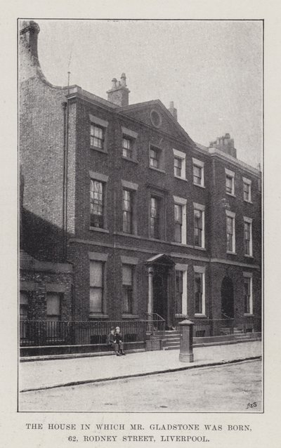 La casa in cui è nato il signor Gladstone, 62, Rodney Street, Liverpool da English School