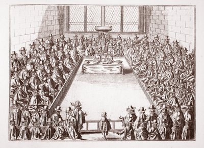La Camera dei Comuni, da una stampa del 1648 da English School