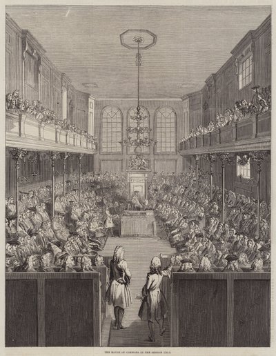 La Camera dei Comuni nella sessione 1741-2 (incisione) da English School