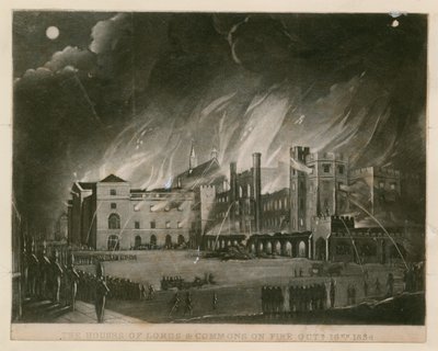 Le Case dei Lord e dei Comuni in fiamme, 16 ottobre 1834 da English School