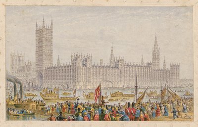 Le Case del Parlamento, Palazzo di Westminster, Londra da English School