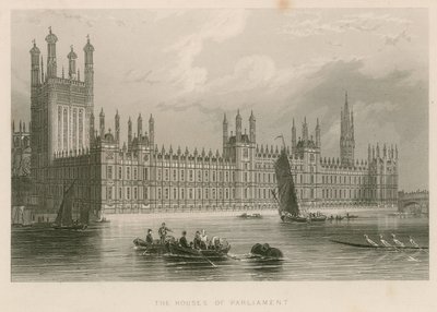 Le Case del Parlamento, Palazzo di Westminster, Londra da English School