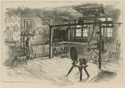 Gli Ugonotti in Inghilterra: Un tessitore di Spitalfields al lavoro da English School
