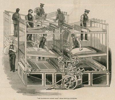 Le macchine da stampa a vapore di The Illustrated London News da English School