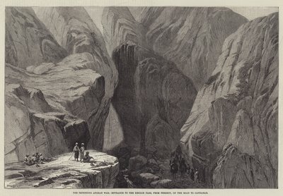 La guerra afgana imminente, ingresso al passo di Khojak, da Pershin, sulla strada per Candahar da English School