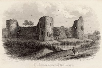 Il castello interno o normanno a Pevensey da English School