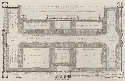 Esposizione Internazionale, Pianta delle Gallerie (incisione) da English School